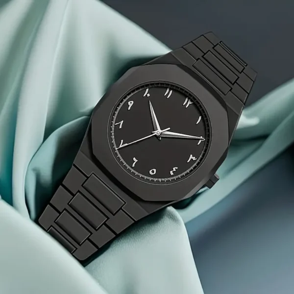 Arabic Dial Matt Black Aura, Men's Watch