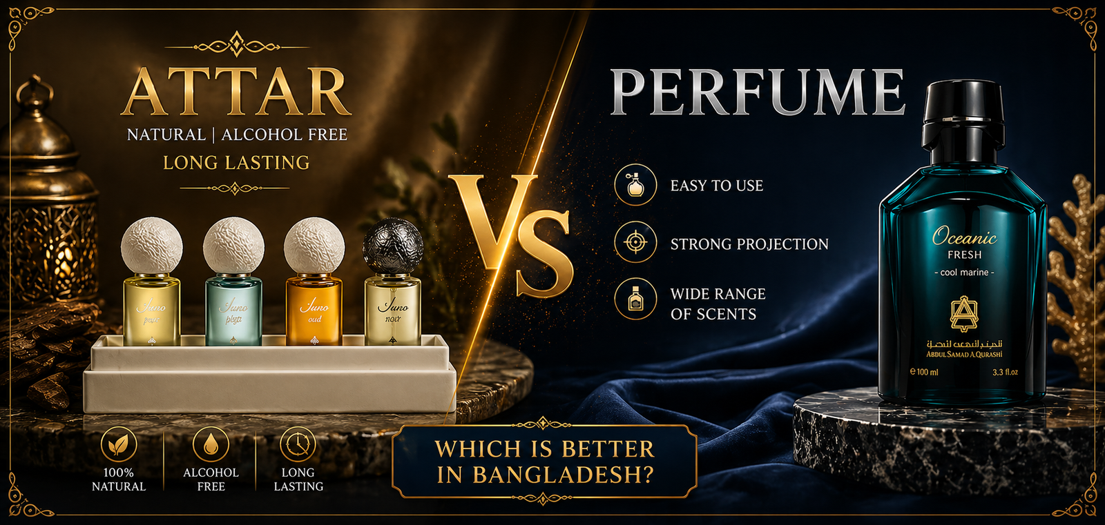 Attar vs perfume Bangladesh premium comparison image